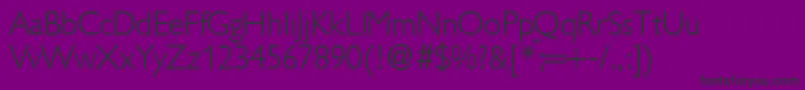 GillionlightdbNormal-Schriftart – Schwarze Schriften auf violettem Hintergrund