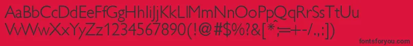 GillionlightdbNormal Font – Black Fonts on Red Background