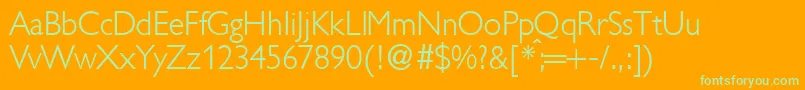 GillionlightdbNormal Font – Green Fonts on Orange Background