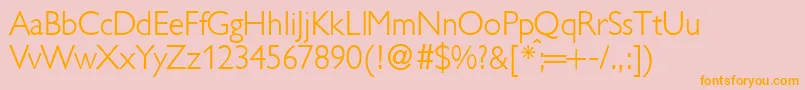 GillionlightdbNormal Font – Orange Fonts on Pink Background