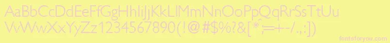 GillionlightdbNormal Font – Pink Fonts on Yellow Background