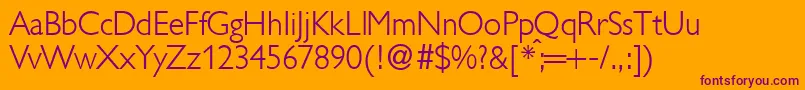 GillionlightdbNormal Font – Purple Fonts on Orange Background