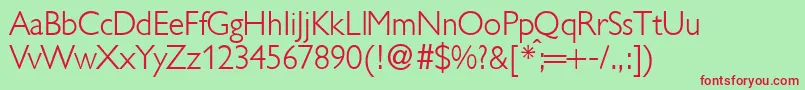 GillionlightdbNormal Font – Red Fonts on Green Background