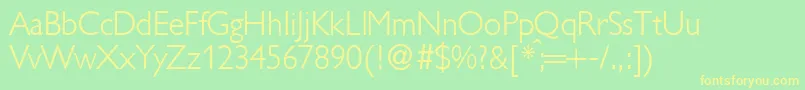 GillionlightdbNormal Font – Yellow Fonts on Green Background