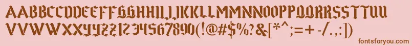 Gothstencil Font – Brown Fonts on Pink Background