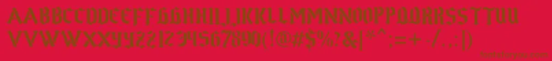 Gothstencil Font – Brown Fonts on Red Background