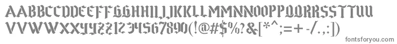 Gothstencil-fontti – harmaat kirjasimet valkoisella taustalla