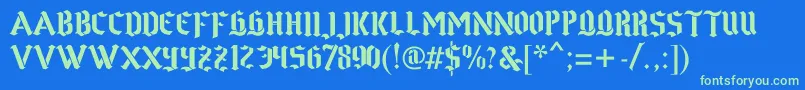 Gothstencil Font – Green Fonts on Blue Background
