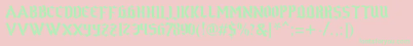 Gothstencil Font – Green Fonts on Pink Background