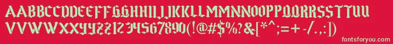 Gothstencil Font – Green Fonts on Red Background