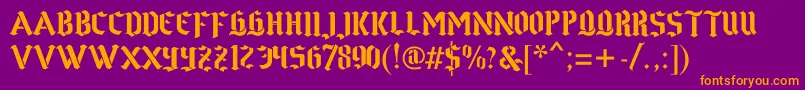 Gothstencil Font – Orange Fonts on Purple Background