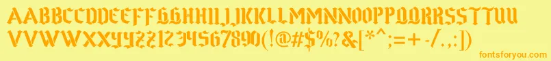 Gothstencil Font – Orange Fonts on Yellow Background