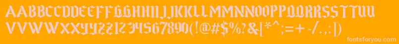 Gothstencil Font – Pink Fonts on Orange Background