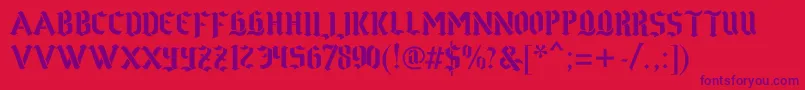 Gothstencil Font – Purple Fonts on Red Background