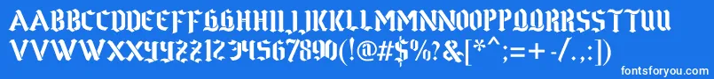 Gothstencil Font – White Fonts on Blue Background