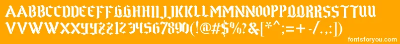 Gothstencil Font – White Fonts on Orange Background