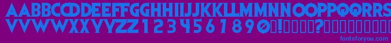 Evil Font – Blue Fonts on Purple Background