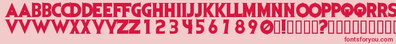 Evil Font – Red Fonts on Pink Background