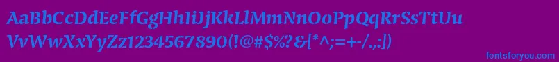 CongabravastencilstdSmbd-Schriftart – Blaue Schriften auf violettem Hintergrund