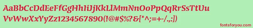 CongabravastencilstdSmbd Font – Red Fonts on Green Background