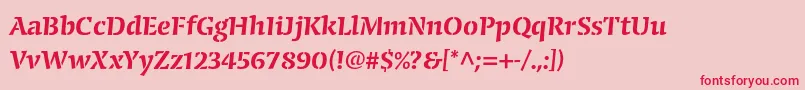 CongabravastencilstdSmbd Font – Red Fonts on Pink Background