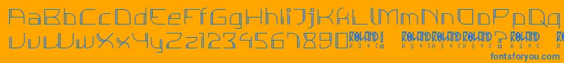 IndivigitalThinDemo Font – Blue Fonts on Orange Background