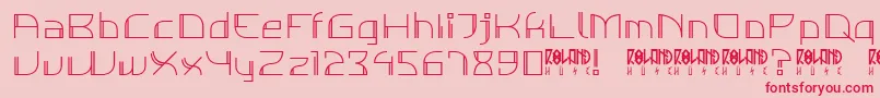 フォントIndivigitalThinDemo – ピンクの背景に赤い文字