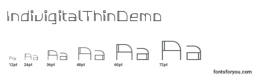 IndivigitalThinDemo Font Sizes