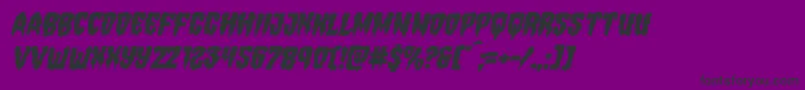Hemogoblinmangleital-Schriftart – Schwarze Schriften auf violettem Hintergrund