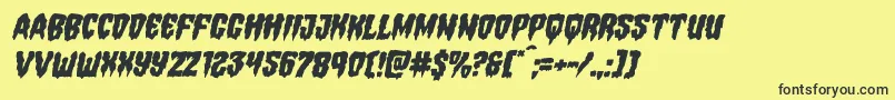 Hemogoblinmangleital Font – Black Fonts on Yellow Background