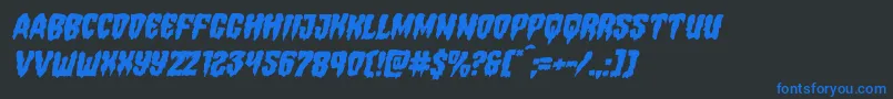 Hemogoblinmangleital Font – Blue Fonts on Black Background