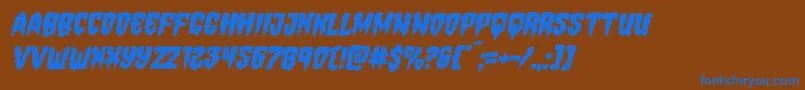 Hemogoblinmangleital Font – Blue Fonts on Brown Background