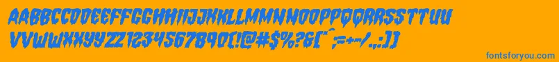 Hemogoblinmangleital Font – Blue Fonts on Orange Background