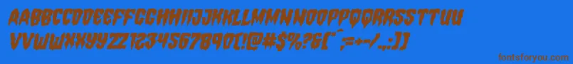 Hemogoblinmangleital Font – Brown Fonts on Blue Background