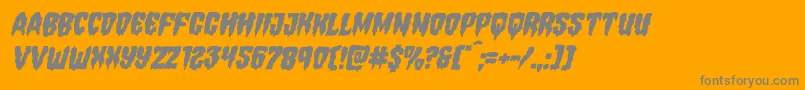 Weitere Informationen zur Hemogoblinmangleital-Schriftart Hemogoblinmangleital-Schriftart – Graue Schriften auf orangefarbenem Hintergrund