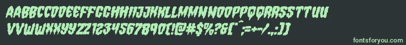 Hemogoblinmangleital Font – Green Fonts on Black Background