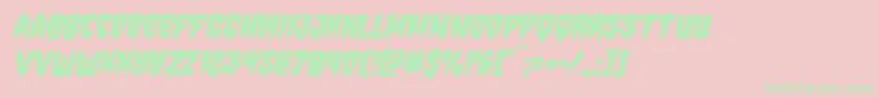 Hemogoblinmangleital-Schriftart – Grüne Schriften auf rosa Hintergrund