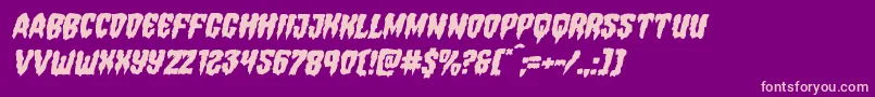 Hemogoblinmangleital Font – Pink Fonts on Purple Background
