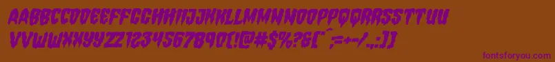 Hemogoblinmangleital Font – Purple Fonts on Brown Background