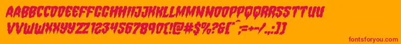 フォントHemogoblinmangleital – オレンジの背景に赤い文字