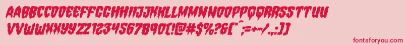 Hemogoblinmangleital-Schriftart – Rote Schriften auf rosa Hintergrund