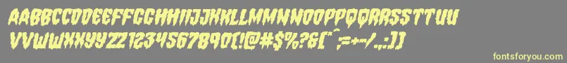 Hemogoblinmangleital Font – Yellow Fonts on Gray Background