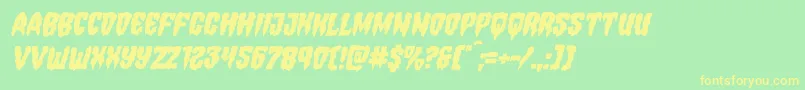 Hemogoblinmangleital-Schriftart – Gelbe Schriften auf grünem Hintergrund