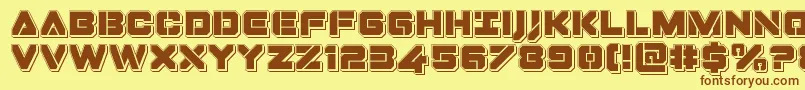 Dominojackpunch Font – Brown Fonts on Yellow Background