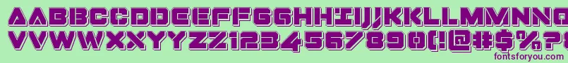 Dominojackpunch Font – Purple Fonts on Green Background