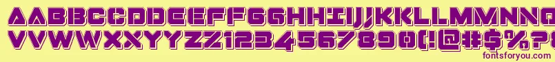 Dominojackpunch Font – Purple Fonts on Yellow Background