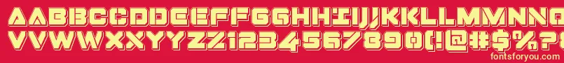 Dominojackpunch Font – Yellow Fonts on Red Background