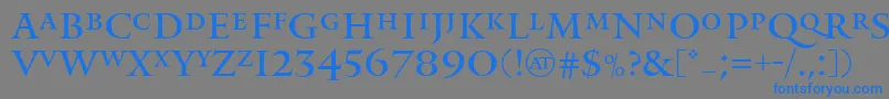 フォントMonumentRegular – 灰色の背景に青い文字