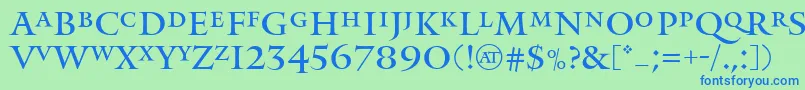 MonumentRegular Font – Blue Fonts on Green Background