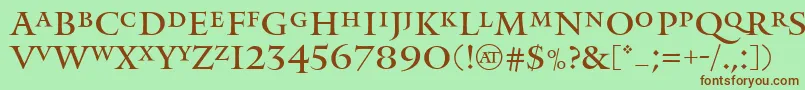 MonumentRegular Font – Brown Fonts on Green Background